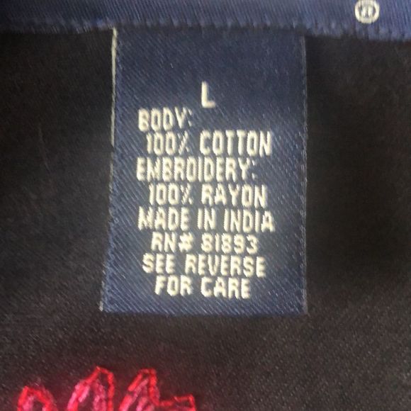 Denim & Co. embroidered black jacket/ large/ cotton, orange, green, red, yellow - Picture 10 of 11